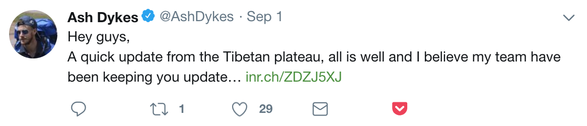 Ash's Tweet from Garmin 1 Sept 18