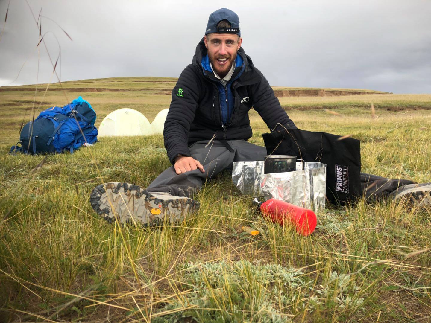 Taken a few hours before he and his guides were awoken at midnight and detained by local police